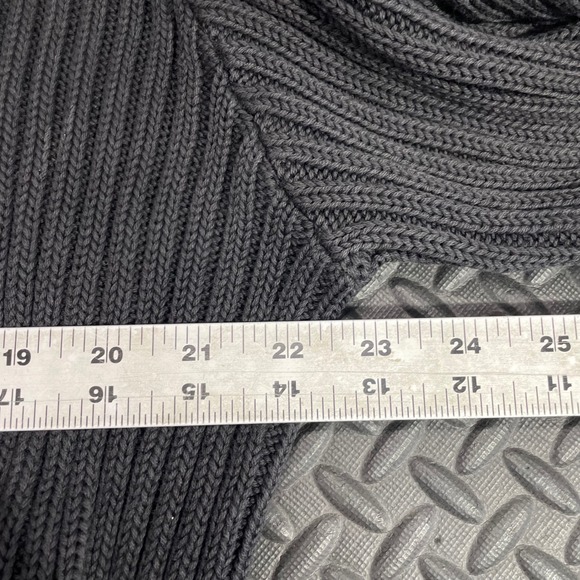 Vintage Von Saken Black Knit Brown Button Up Cardigan Sweater Women's Size 3 - Picture 7 of 9